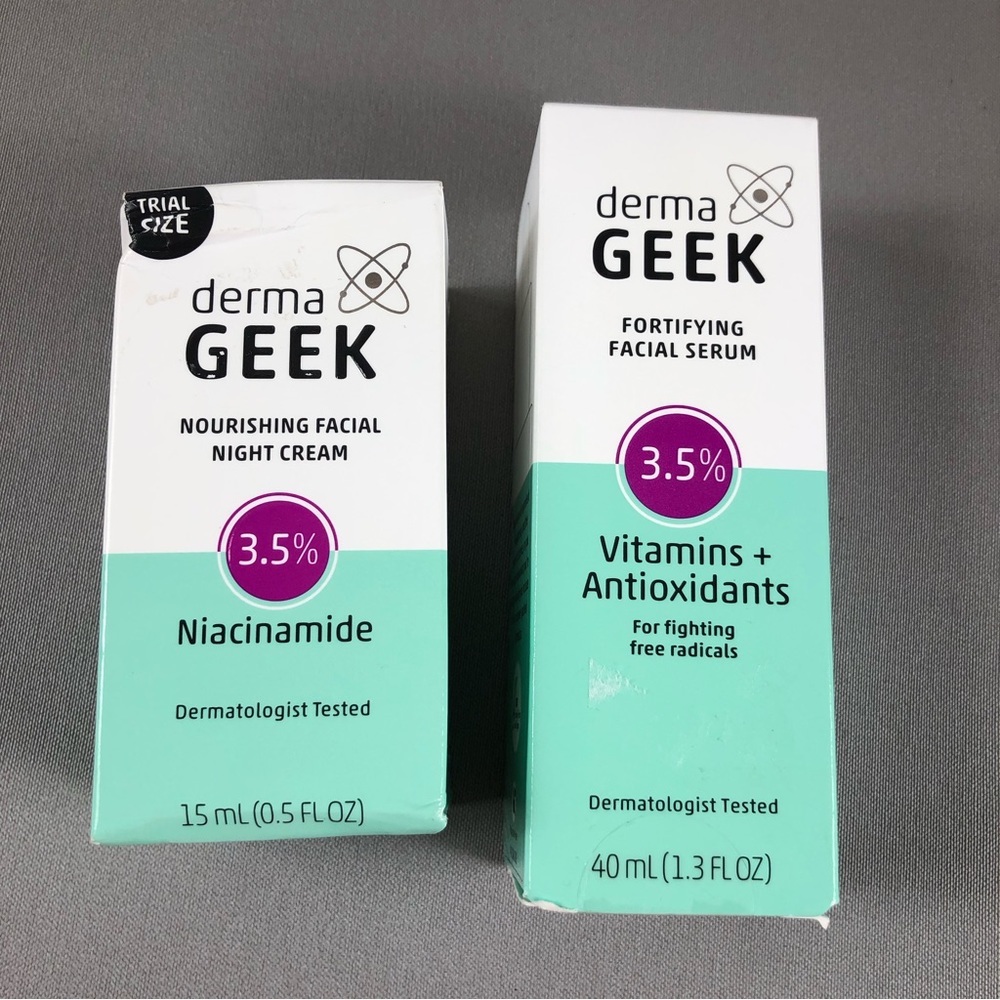 Derma Geek Fortifying Facia Serum & DermaGeek Nourishing Facial Night Cream Mini